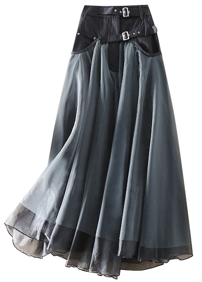 French Red Patchwork Tulle Skirts Spring