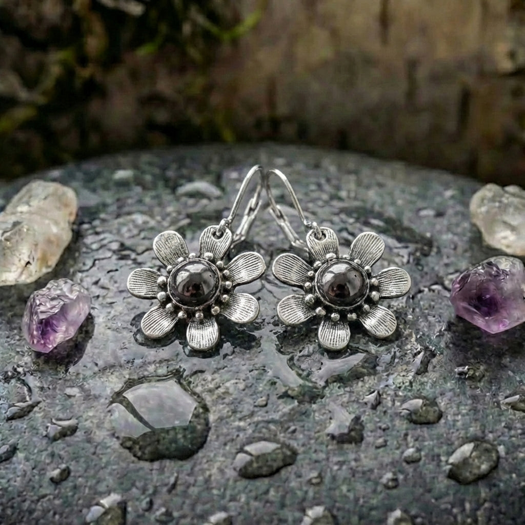 Vintage Flower Dangle Earrings