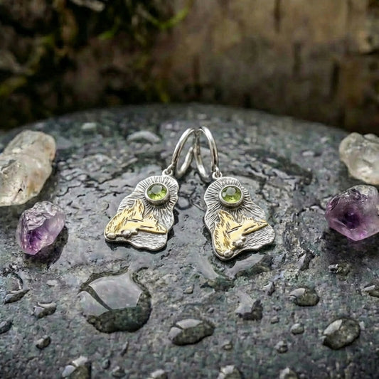 Vintage Owl Stone Earrings
