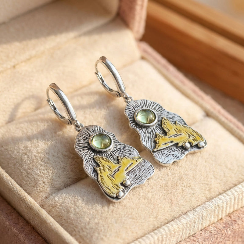 Vintage Owl Stone Earrings
