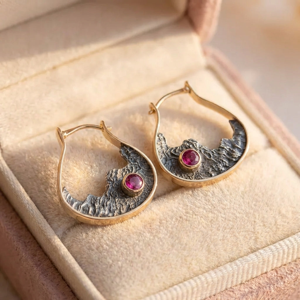 Vintage Mountain Peak Earrings