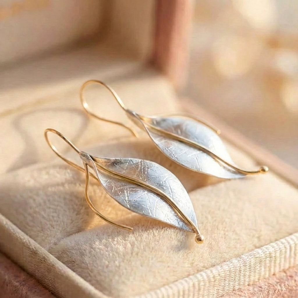 Vintage Leaf Dangle Earrings