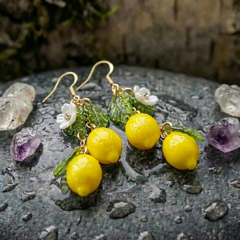 Vintage Lemon Flower Earrings