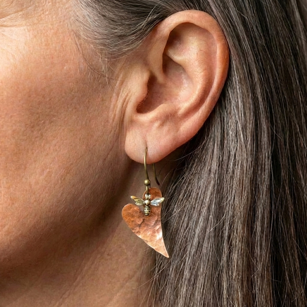 Honeybee Heart Earrings