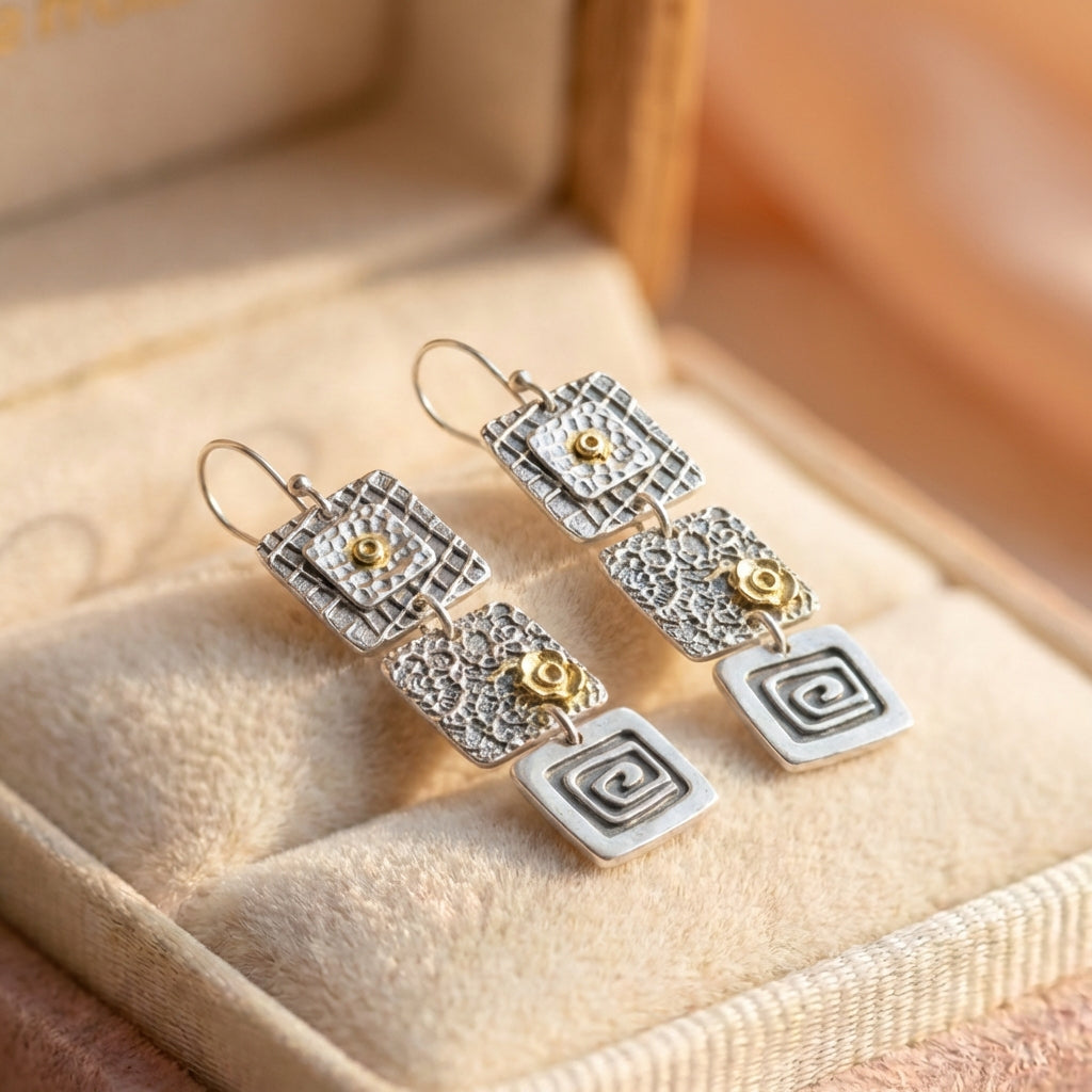 Vintage Geometric Dangle Earrings