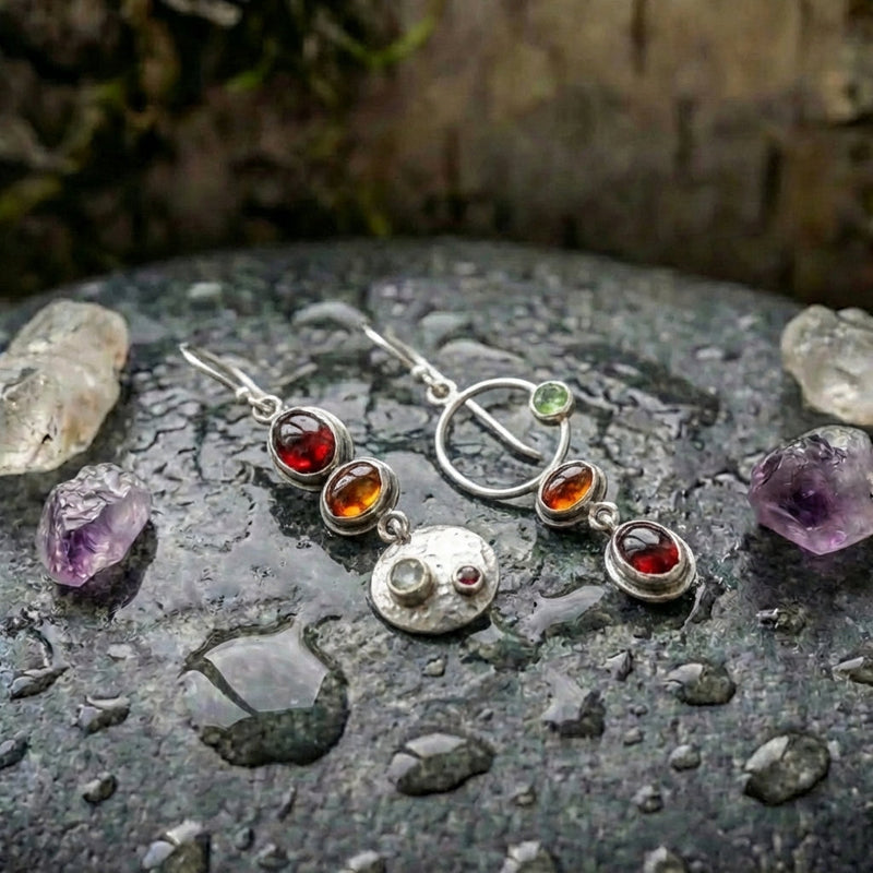 Vintage Garnet Dangle Earrings