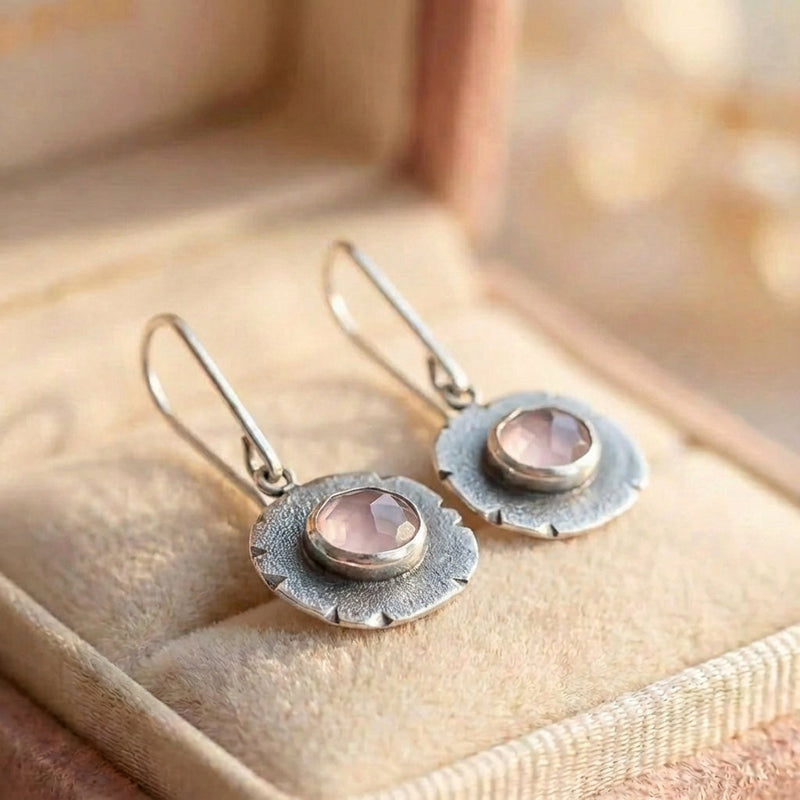 Vintage Flower Quartz Earrings