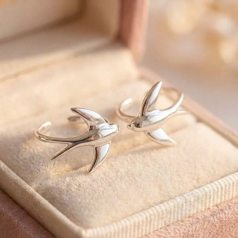 Silver Swallow Earrings