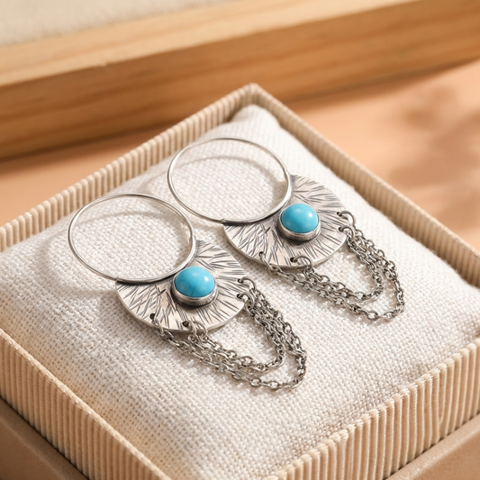 Vintage Blue Stone Earrings