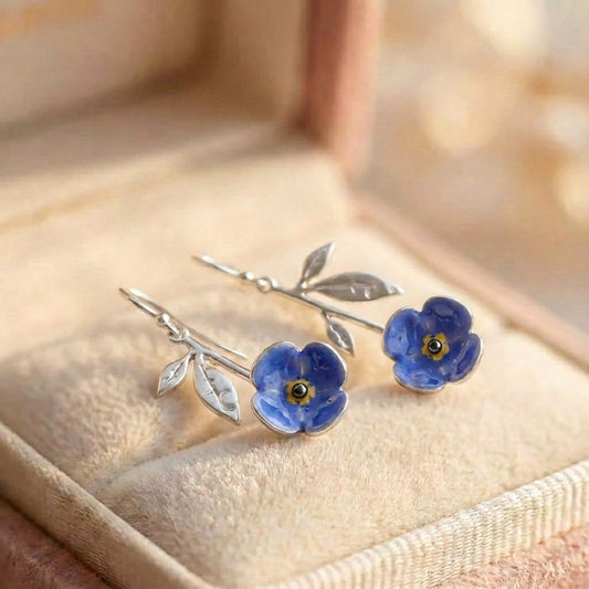 Vintage Blue Flower Earrings