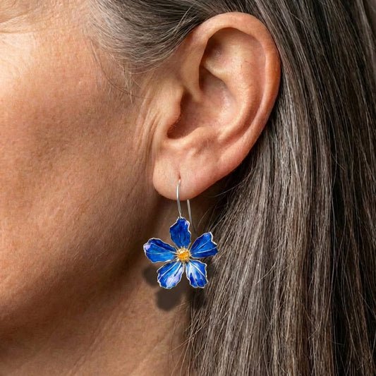 Blue Flower Earrings
