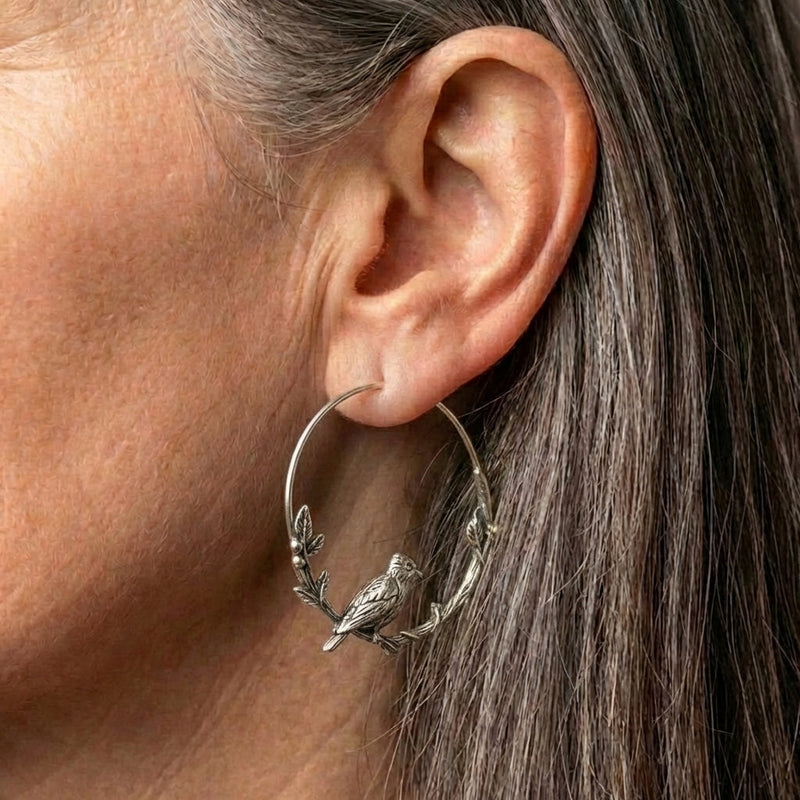 Bird Hoop Earrings