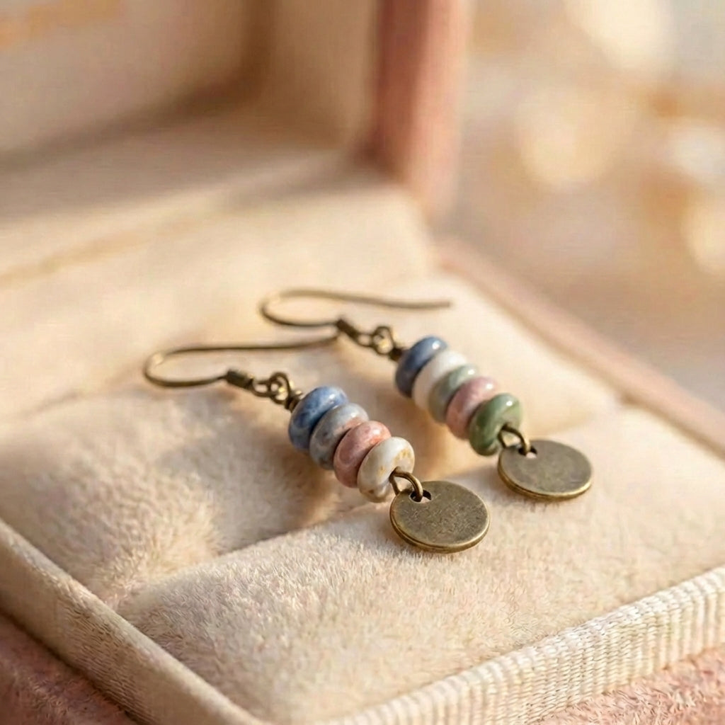 Vintage Beaded Dangle Earrings