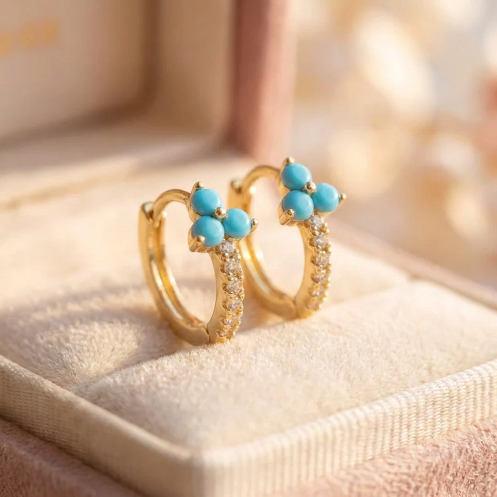 Elegant Blue Flower Earrings