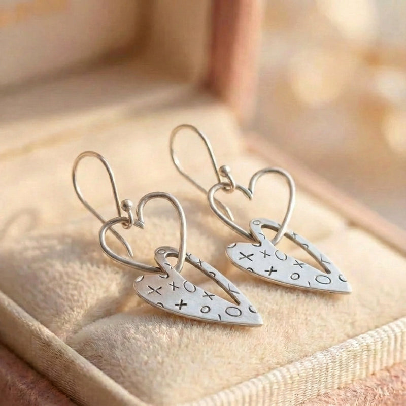 Handmade Heart Dangle Earrings