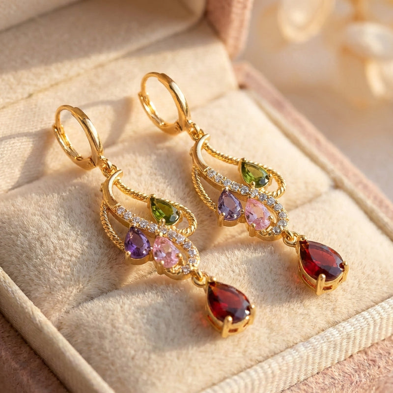 Elegant Multistone Drop Earrings