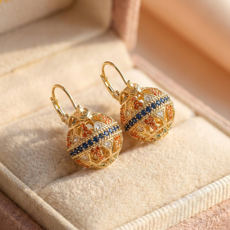 Elegant Gold Sphere Earrings
