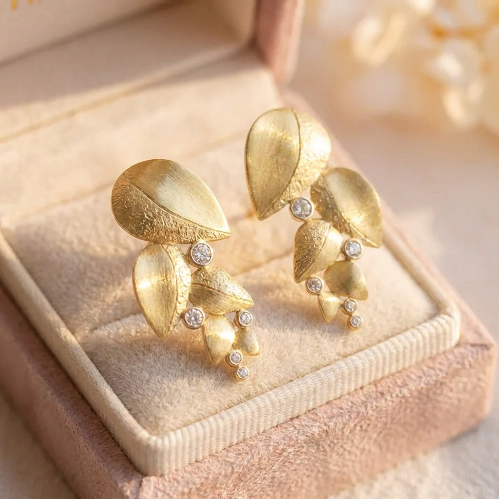 Elegant Gold Leaf Earrings