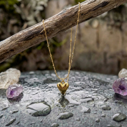 Minimalist Heart Pendant Gold Necklace