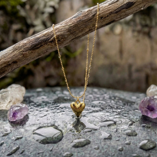 Minimalist Heart Pendant Gold Necklace