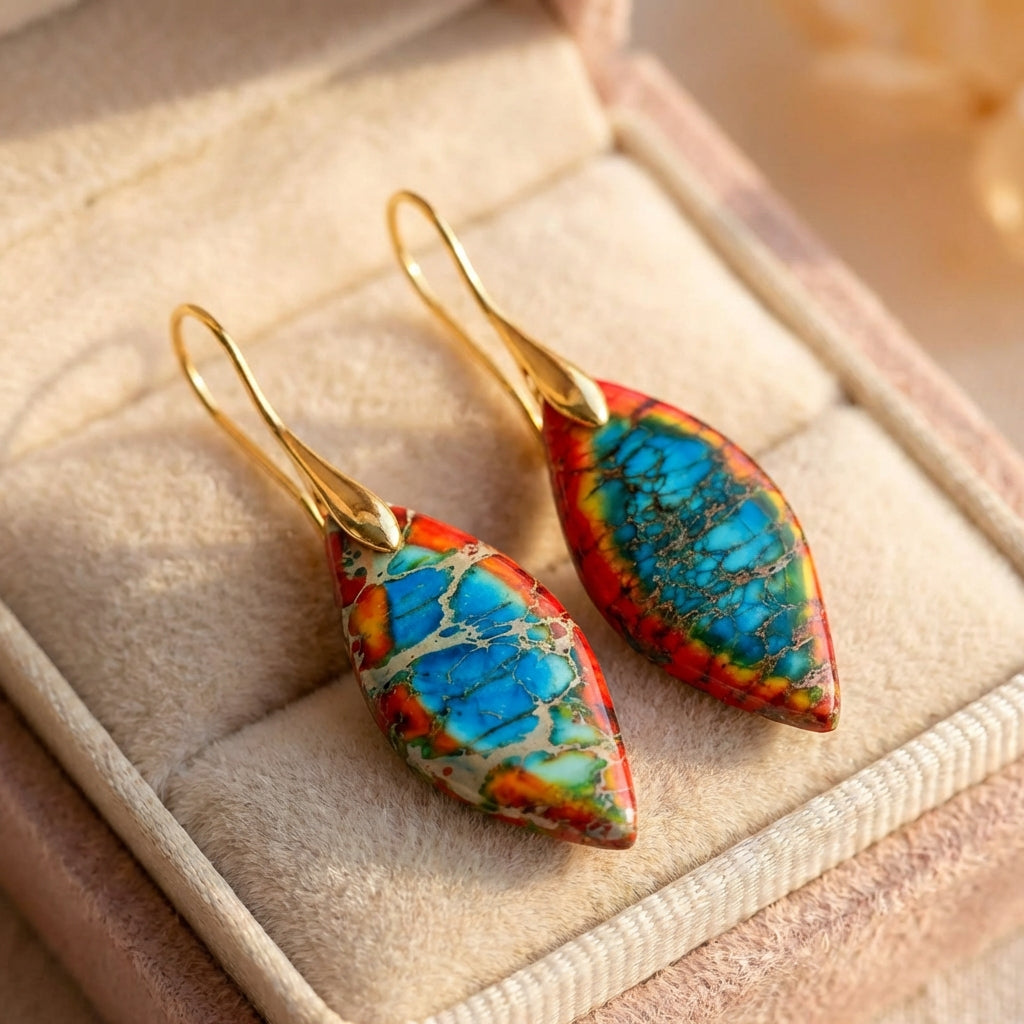 Bohemian Stone Drop Earrings