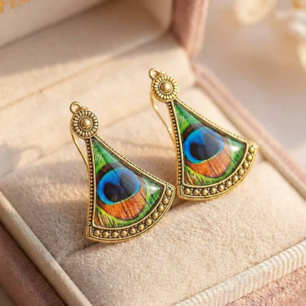 Bohemian Peacock Eye Earrings