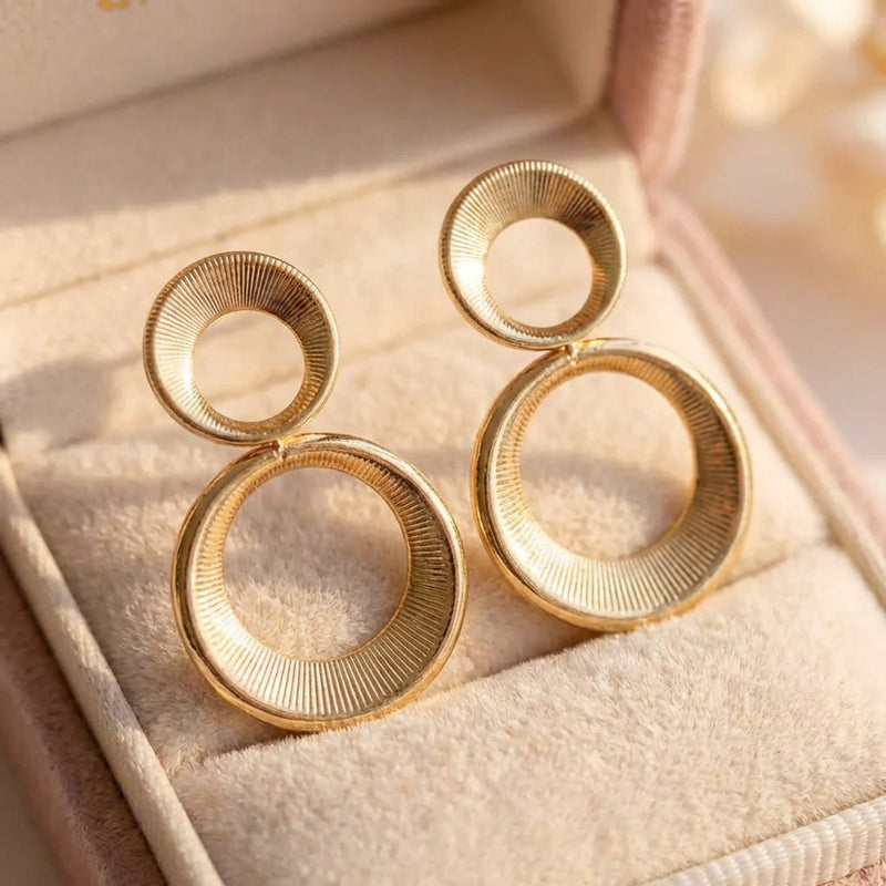 Vintage Hollow Hoop Golden Earrings