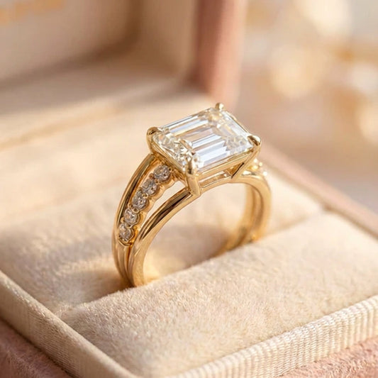 Vintage Zirconia Gold Layered Ring