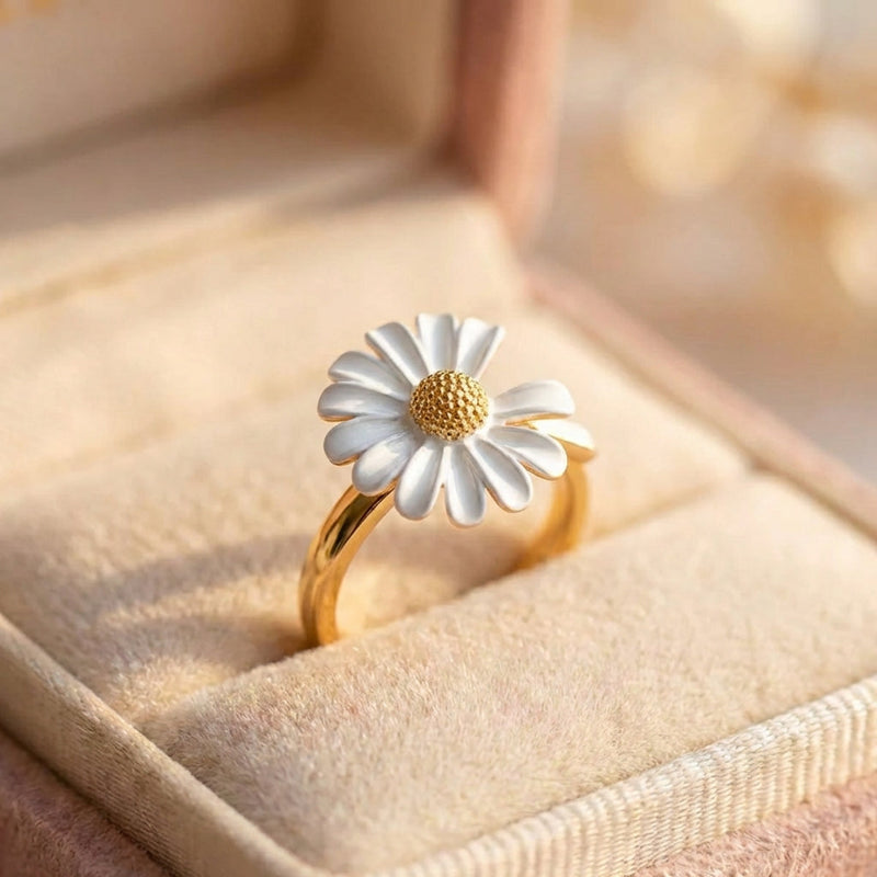 Vintage Daisy Flower Elegant Adjustable Ring