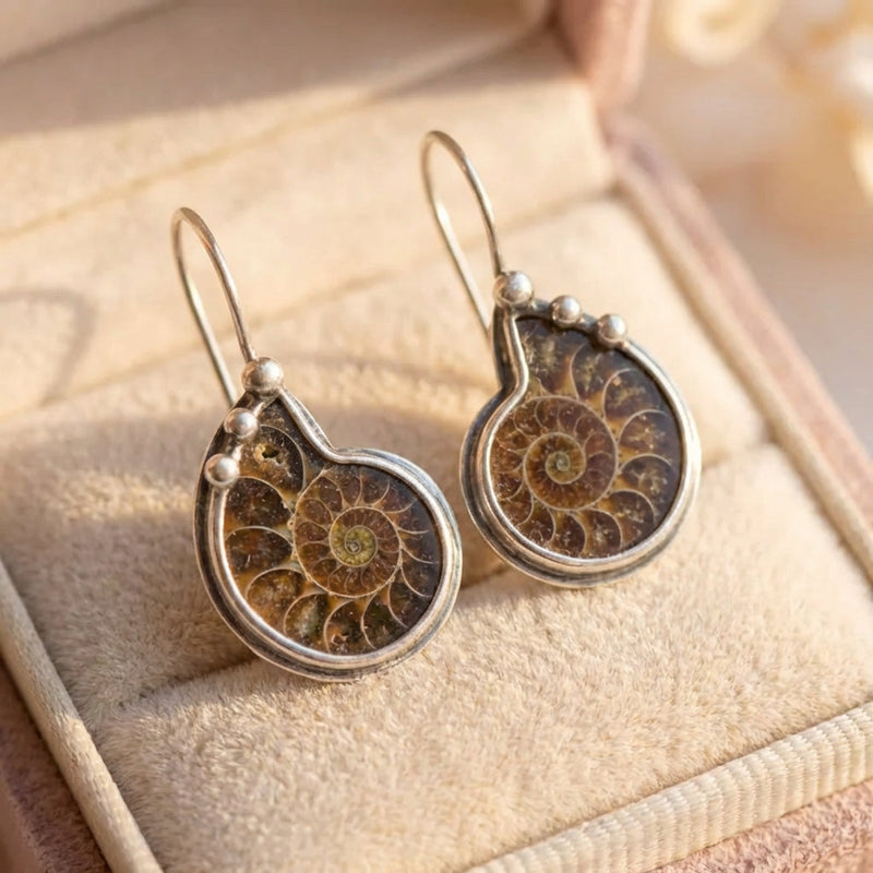 Vintage Conch Silver Earrings