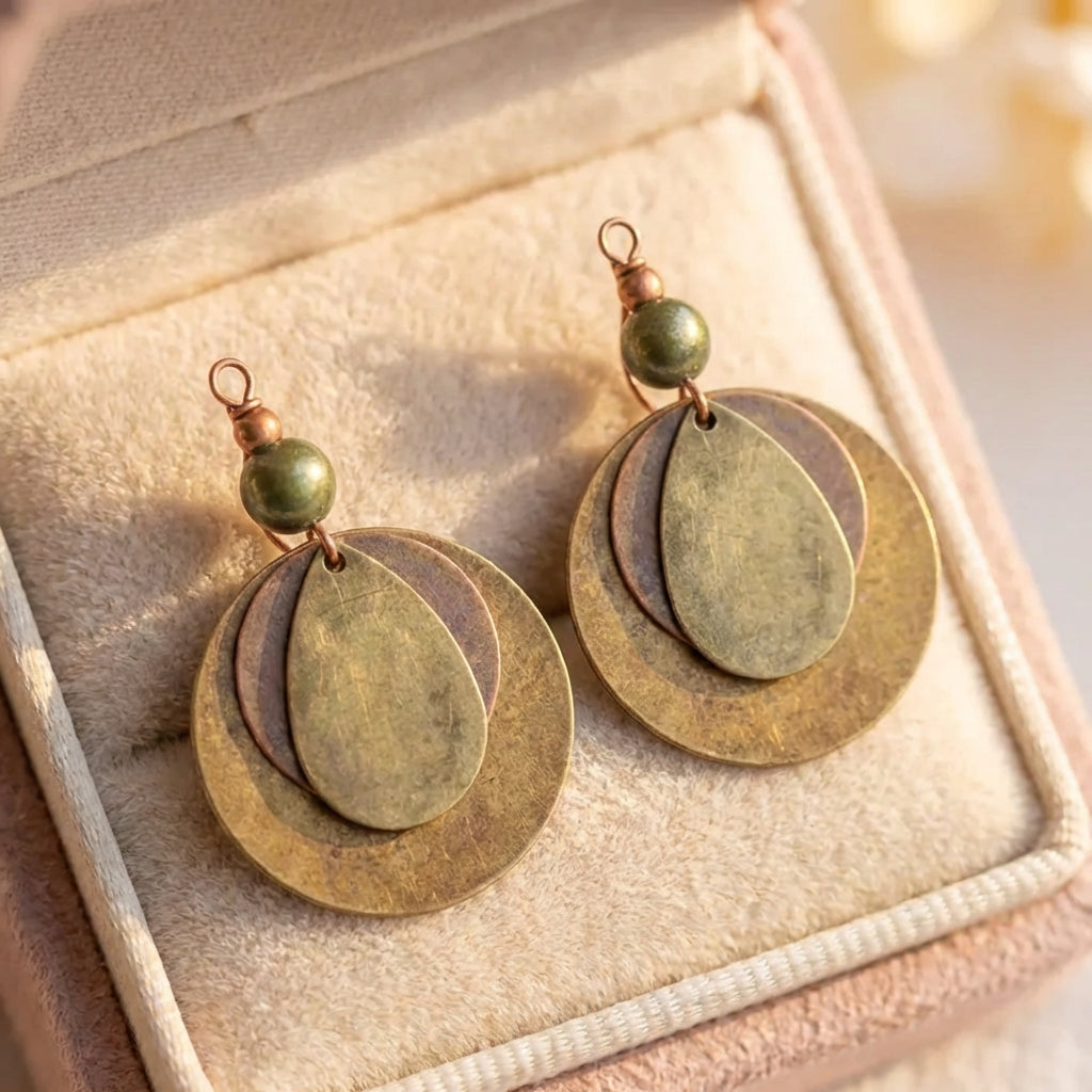 Vintage Beaded Hook Dangle Earrings