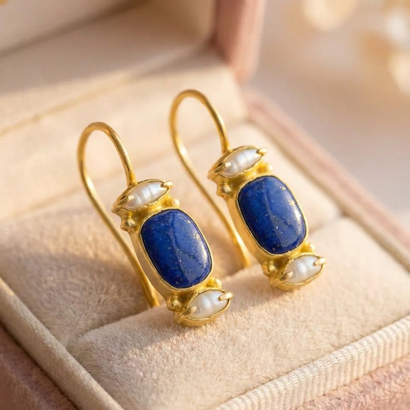 Vintage Blue Stone Dangle Earrings