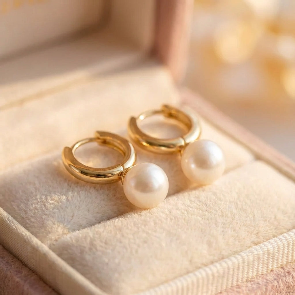 Small Pearl Earrings Gold Plated