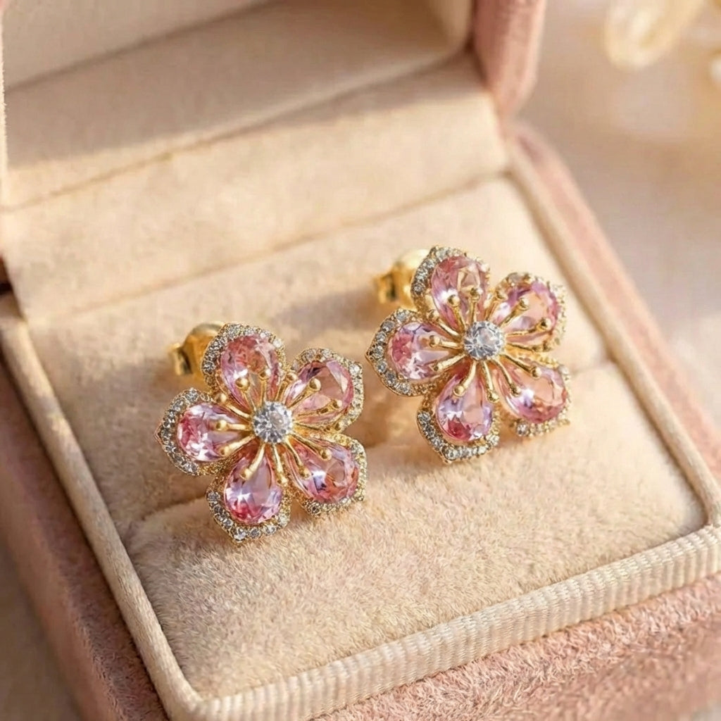 Multicoloured Zirconia Earrings In Sterling Silver