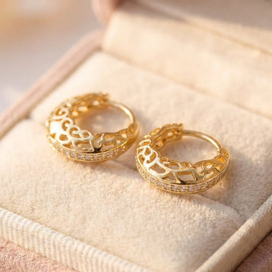 Minimalist Mandala Earrings In Gold