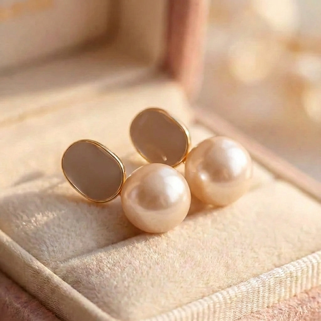 Elegant Light Pearl Dangle Earrings