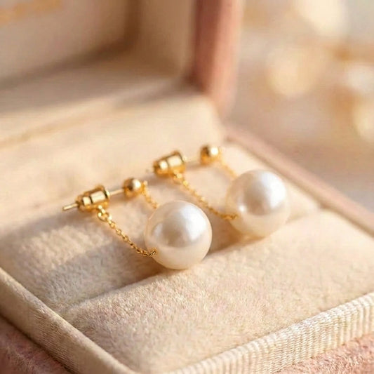 Elegant Pearl Pendant Earrings