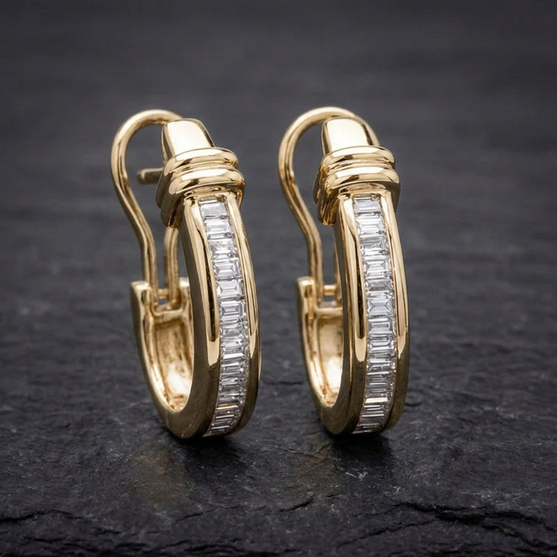Vintage Gold And Diamond Earrings