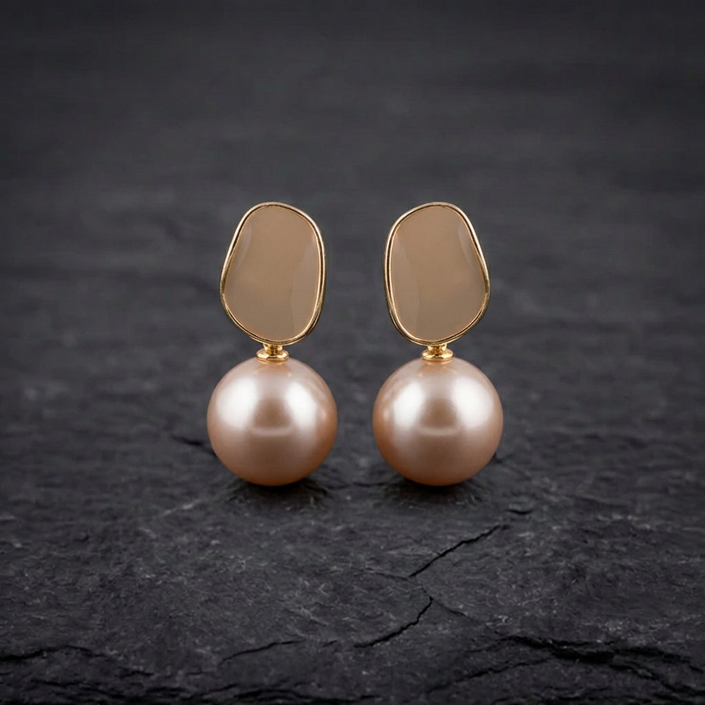 Elegant Light Pearl Dangle Earrings