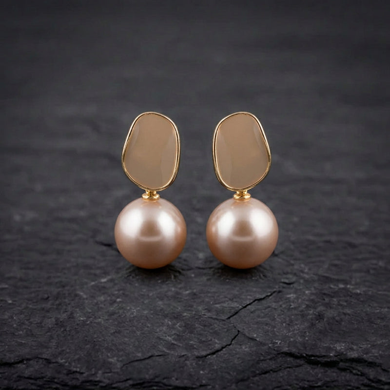 Elegant Light Pearl Dangle Earrings