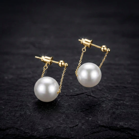 Elegant Pearl Pendant Earrings