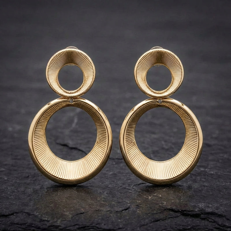 Vintage Hollow Hoop Golden Earrings
