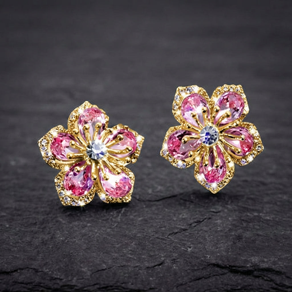 Multicoloured Zirconia Earrings In Sterling Silver