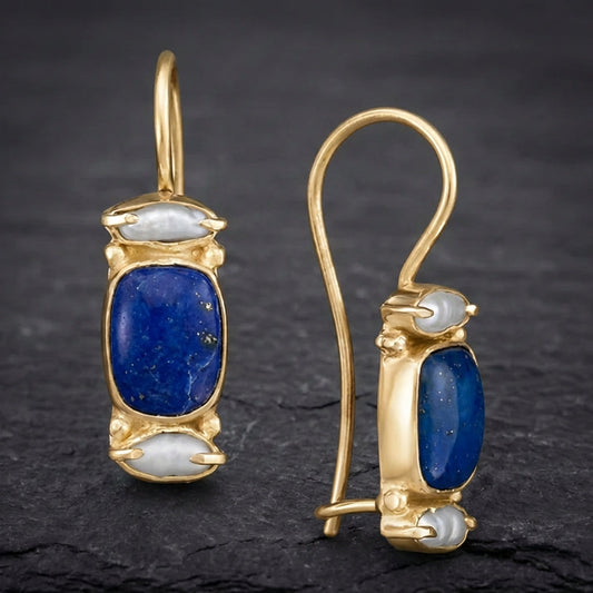 Vintage Blue Stone Dangle Earrings