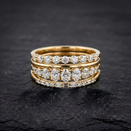 Vintage Elegant Zirconia Ring Set