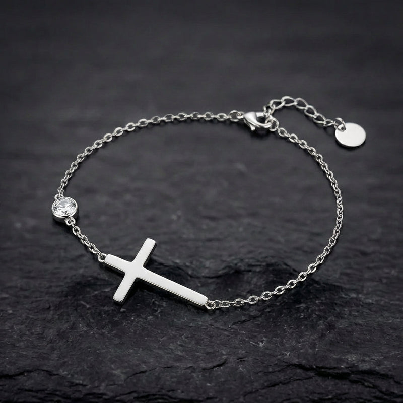 Silver Faith Heart Bracelet