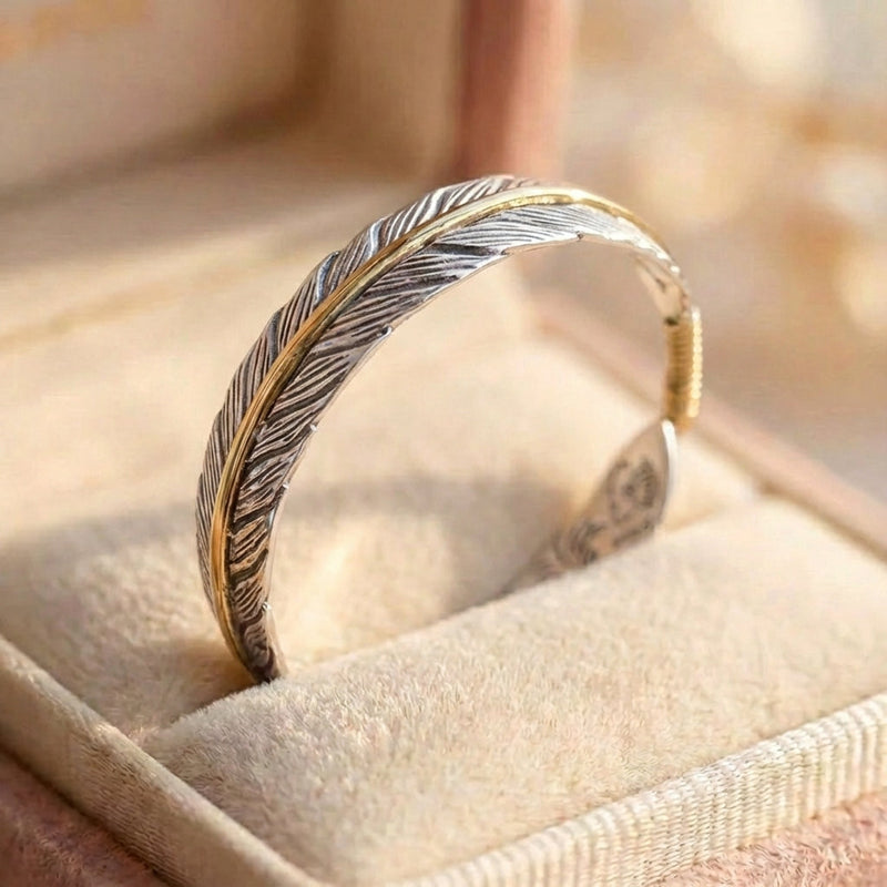 Vintage Feather Cuff Adjustable Bracelet