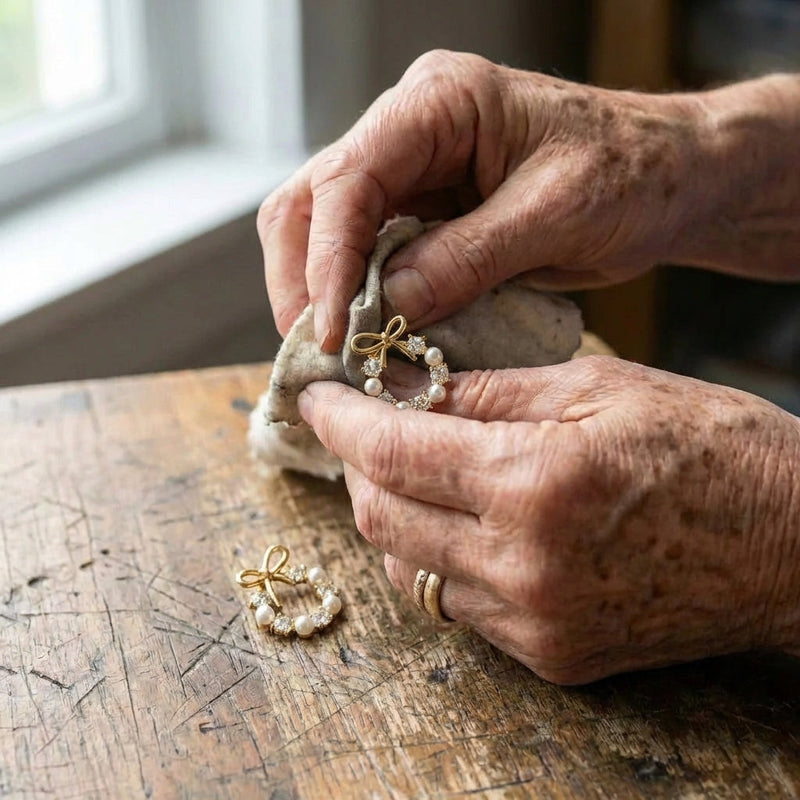 Vintage Pearl & Crystal Hoop Earrings