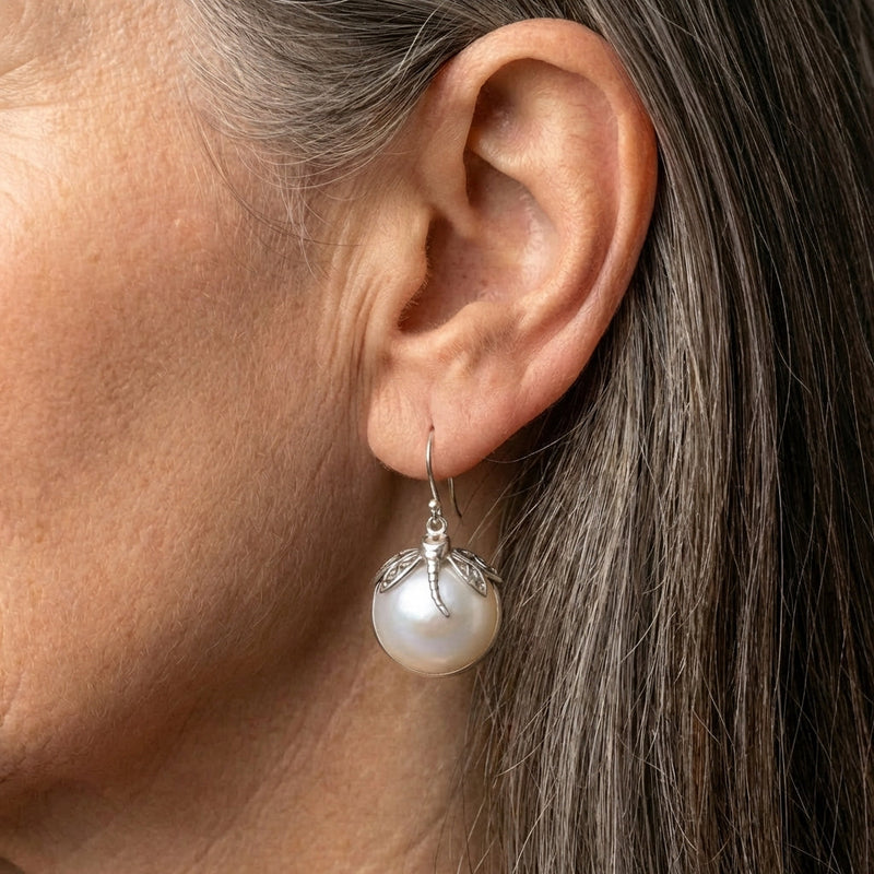 Dragonfly Pearl Earrings
