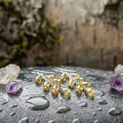 Vintage Dangling Crystals Earrings